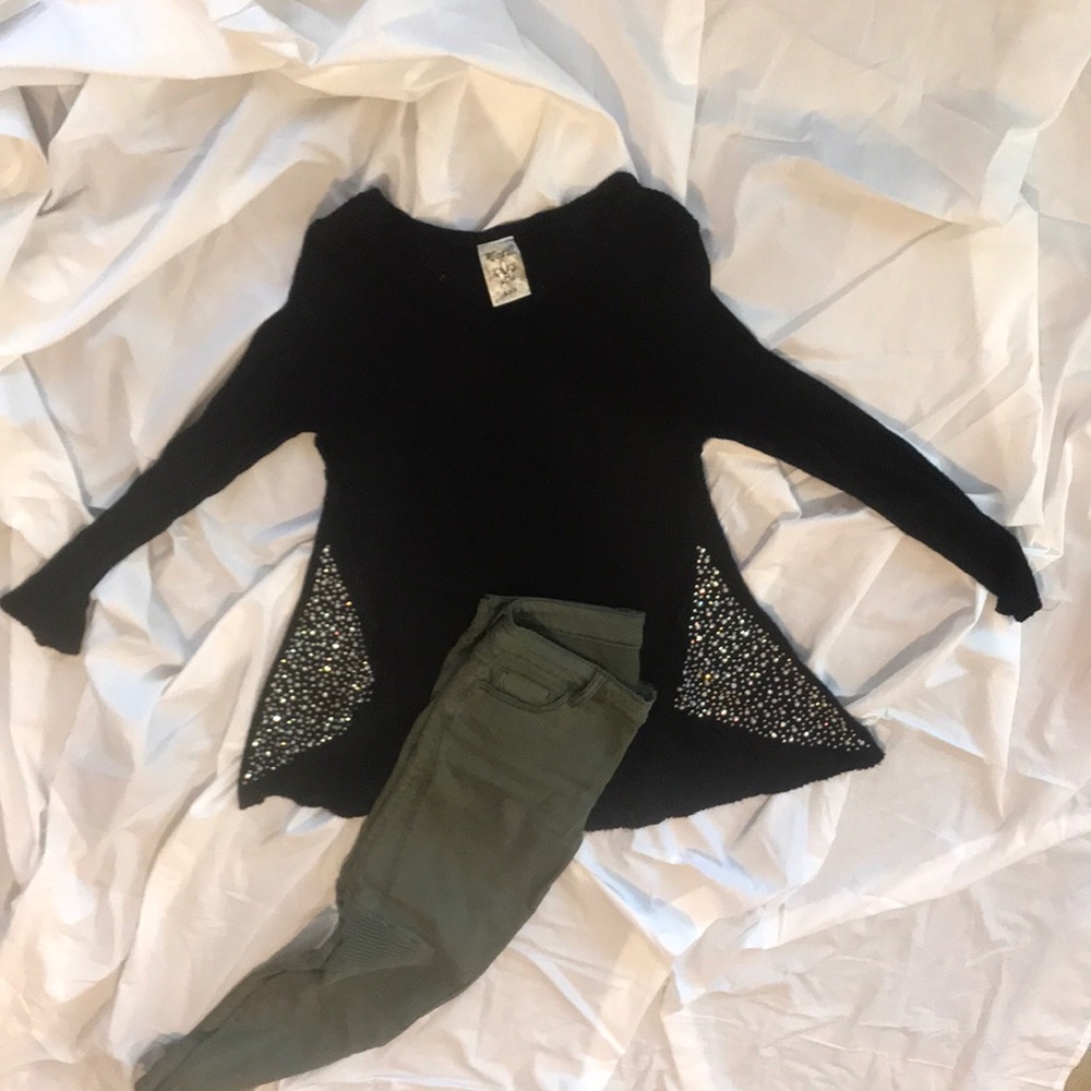 Rhinestone angle wing tunic MADE IN THE USA